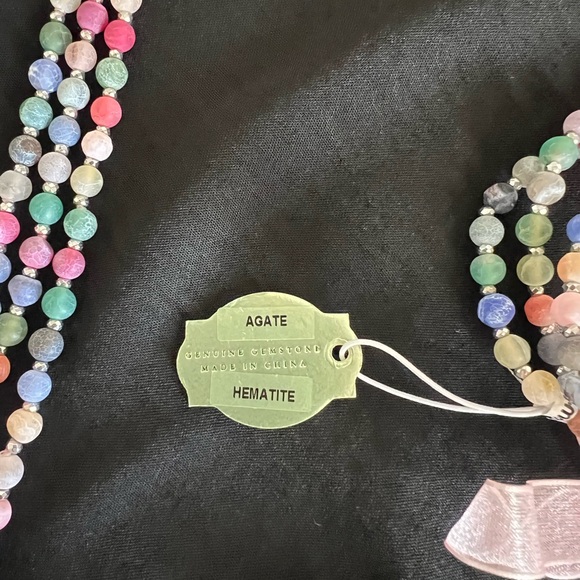 Agate and Hematite Necklace and Bracelet Set - Picture 4 of 6